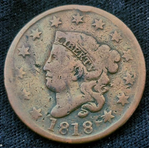 1818 Matron Head Large Cent Rotated Die Good or Less Condition - Picture 1 of 4