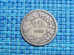 🇨🇠Switzerland 1/2 half franc 1898 silver 0.835 KM-23 coin 111824-8 - Picture 1 of 2