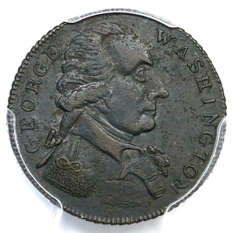 (1790s) PCGS AU Detail Sm Size, RE Washington Success Medal Cover
