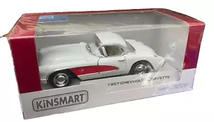 CHEVROLET CORVETTE 1957 scala 1:34 RETROCARICA PULL BACK KINSMART auto metallo - Foto 1 di 2