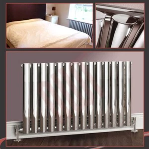 Horizontal Panel Radiator Chrome Oval BRECON 960mm(w) x 500mm(h) 2687 BTUs - Picture 1 of 6