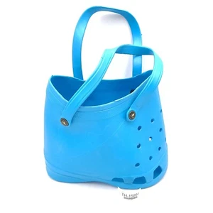 Gummi Crock-Stil blau Gummi wasserdicht Beuteltasche Handtasche Strandtasche Schuhform - Bild 1 von 9