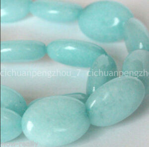 Natural 13x18mm Blue Aquamarine Gemstone Oval Loose Beads 15'' Strand