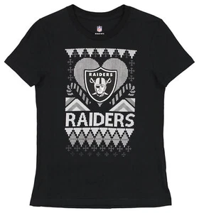 Outerstuff NFL Youth Girls Oakland Raiders "Candy Cane Love" Tee, Medium - Picture 1 of 2