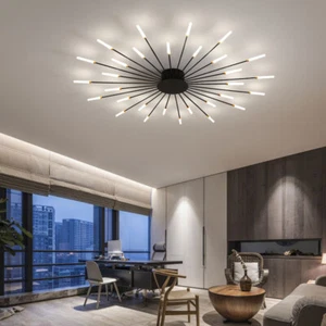 Lámpara de araña negra Iluminación LED Luces de techo Cocina Lámpara colgante Lámpara de vestíbulo - Imagen 1 de 6