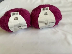 Rico Essentials Soft Merino Aran - Shade 90 Cerise Pink - 50g x 2 - Picture 1 of 4