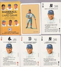 BABE RUTH 4 CARDS FROM THE 1991 BASEBALL LEGENDS PLAYING CARD GAME