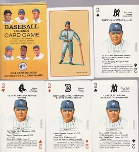 BABE RUTH 4 CARDS FROM THE 1991 BASEBALL LEGENDS PLAYING CARD GAME - Picture 1 of 1