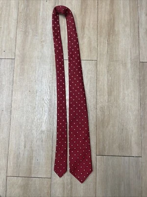 Corbata Luigi Borrelli Napoli roja patrón geométrico 100 % seda Italia WOW 🤩 Foto 1 de 3