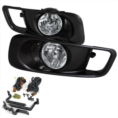 For 99-00 Honda Civic EK EM Coupe Sedan Hatchback Clear Fog Light Kit+Harness - Image 1 of 3
