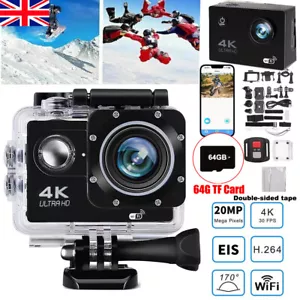 4K Sport Go Pro 170° Action Camera Ultra HD 20MP WiFi Waterproof Remote Control - Picture 1 of 14