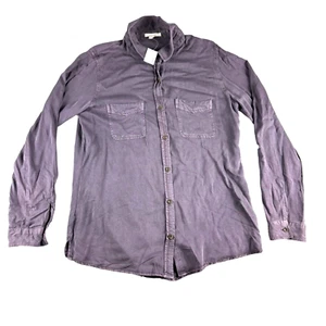 Maurices Shirt Women's Medium Purple Long Sleeve Button Up Rayon Pockets NWT - Picture 1 of 14