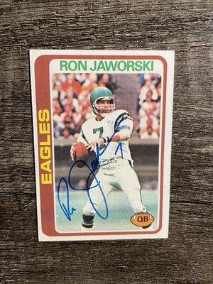 1978 Topps Football Ron Jaworski Signed Card #449 Philadelphia Eagles Auto - Image 1 of 4