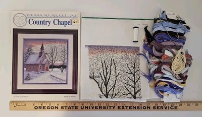 Cross My Heart CAPILLA DEL PAÍS Escena de Invierno Iglesia Contada Punto de Cruz Kit CCS Foto 1 de 4