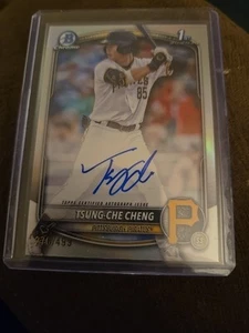 2025 Bowman Tsung-Che Cheng 1st Chrome Auto Refractor /499 Pittsburgh Pirates - Picture 1 of 6