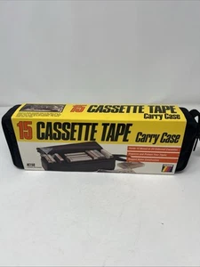 GEMINI Carrying Case Holds 15 Cassette Tapes w/Black Strap - Heavy Padded Nylon - Picture 1 of 4