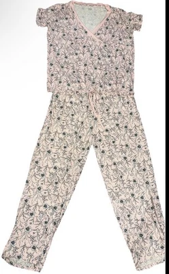 Nuevo conjunto de pijama floral Studio Badgley Mischka talla XL pijama para dormir Foto 1 de 4