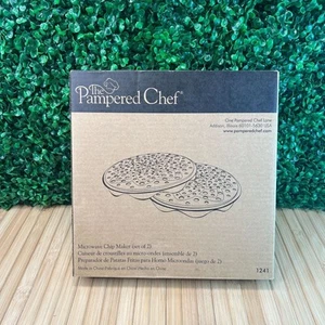 NIB Pampered Chef Set of 2 Microwave Chip Makers, Silicone, Gray #1241 - Picture 1 of 6