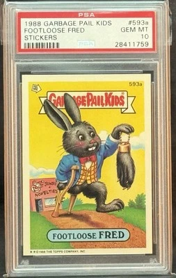 1988 GARBAGE PAIL KIDS SERIES 15 #593A FOOTLOOSE FRED PSA 10 GEM MINT - Image 1 of 2
