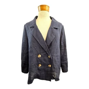 Zoe Kratzmann Size 1 (10 12 Aus 6 8 US) Navy Double Breasted Lightweight Jacket - Foto 1 di 24