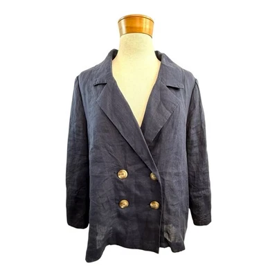 Chaqueta ligera Zoe Scratchmann talla 1 (10 12 Aus 6 8 EE. UU.) azul marino doble botonadura Foto 1 de 4