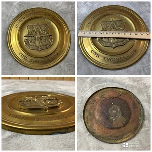 United States Air Force Civil Engineering Brass Great Seal Plaque Wall Hanger !! - Picture 1 of 6