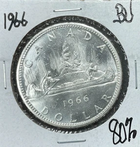 1966 CANADA SILVER DOLLAR ~BU ~NICE COIN~ - Imagen 1 de 2