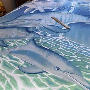 Single Bed Doona Cover & Pillowcase Swimming Dolphins Sea Colours Lovely Details - Picture 1 of 18