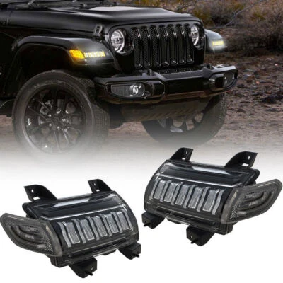 Luces de señal de giro secuenciales LED de humo para Jeep 2018+ JL Gladiator JT Rubicon Foto 1 de 4