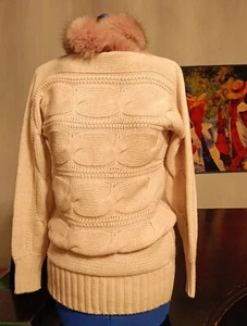 Pulli Damen Pastel Beige LINEA Tesini 38 40 M Zöpfe Grobstrick wie neu genial - Bild 1 von 20