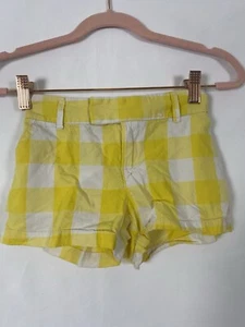 Tommy Hilfiger Girls Yellow Plaid Summer Shorts Size 8 - Picture 1 of 8