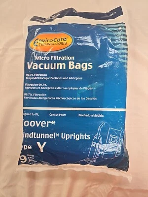 9 bolsas de vacío verticales Hoover Windtunnel tipo Y 856-9 microfiltración (C2) Foto 1 de 3
