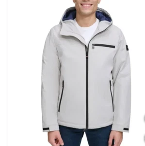 Tommy Hilfiger Men's Performance Hooded Jacket, Gray, M - Picture 1 of 4