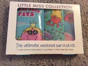 BNIB New Little Miss Survival Kit Moisturising Foot Mask Lip Mask 2 Eye Masks - Picture 1 of 5