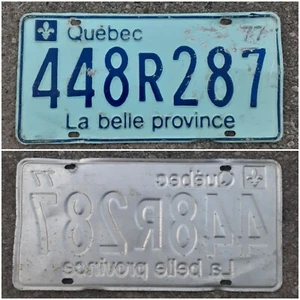 1977 License Plate Quebec La Belle Province Montreal Canada French Car Auto G/VG - Picture 1 of 1