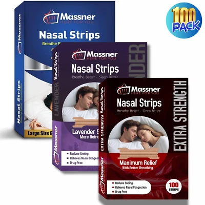 Nasal Strips for Snoring Breathe Better Extra Strength Reduce Snore Nose Strip - Image 1 of 4