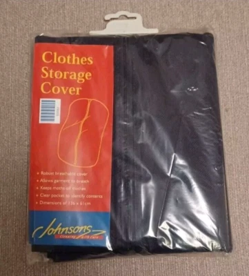 BNIP Johnsons Black Breathable Zip Up Clothes Storage Cover 136cm x 61cm - Image 1 of 3