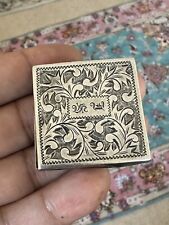 Edwardian Acanthus Engraved Motif Sterling Silver Small Hinged Square Box 4Cm