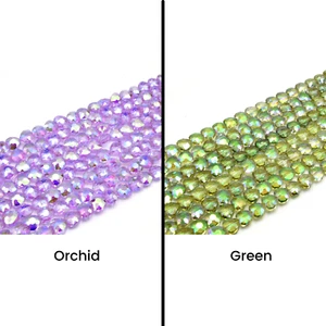 Chinese Crystal Beads | Mystic AB Coated Faceted Heart Beads - Picture 1 of 24
