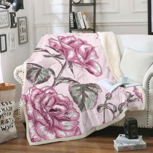 Great King Of Flowers, Peony 3D Warm Plush Fleece Blanket Picnic Sofa Couch - Imagen 1 de 6