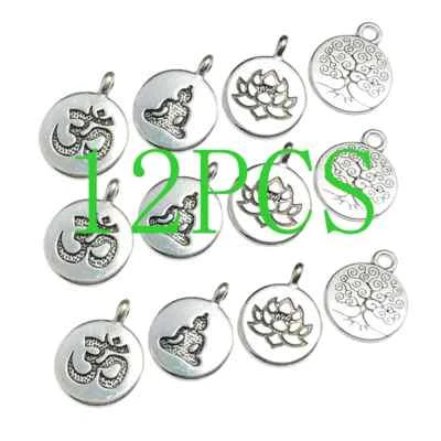 12 PIEZAS Dijes colgantes de aleación de plata antiguos accesorio para hacer joyas Foto 1 de 4