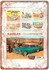 Vintage 1960 American Motors Rambler Auto Ad Reproduction Metal Sign A11477 - Picture 1 of 2