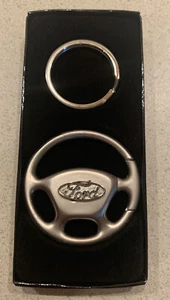 Ford Steering Wheel Keychain (Chrome) with Key Ring and Box. NEW - Picture 1 of 6