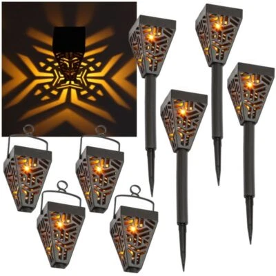 4er Set Led Solar Leuchten BLACK Lichtmuster Lampe für Garten hängend od stehend - Bild 1 von 4