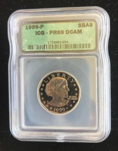 1999-P SUSAN B. ANTHONY DOLLAR ~ ICG PR 69 ~DEEP CAMEO ~PHILADELPHIA MINT ~PROOF - Picture 1 of 6