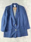 Pendleton Wool Blazer Women's 12 Blue 2 Button Notch Lapel Suit Jacket