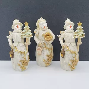 Adornos de Navidad de muñeco de nieve de resina playa 4 1/2" lote de 3 linterna de árbol para pájaros - Imagen 1 de 7