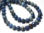 10pc - Perles de Pierre - Jaspe Sédimentaire Boules 6mm Bleu Nuit Roi Beige - 87