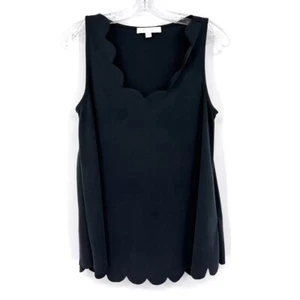 Blusa Anthropologie Eri & Ali SOFT Dobladillo Festoneado Mujer Talla XS Negra Modal - Imagen 1 de 7