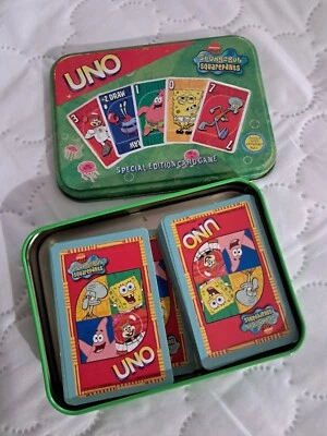 Vintage 2002 UNO SpongeBob SquarePants Special Edition Card Game Complete Tin - Image 1 of 2